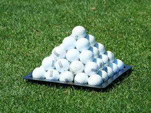 Pyramid of golf balls